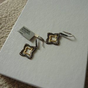 David Yurman 'Quad' Gold/Silver/Diamond Earrings